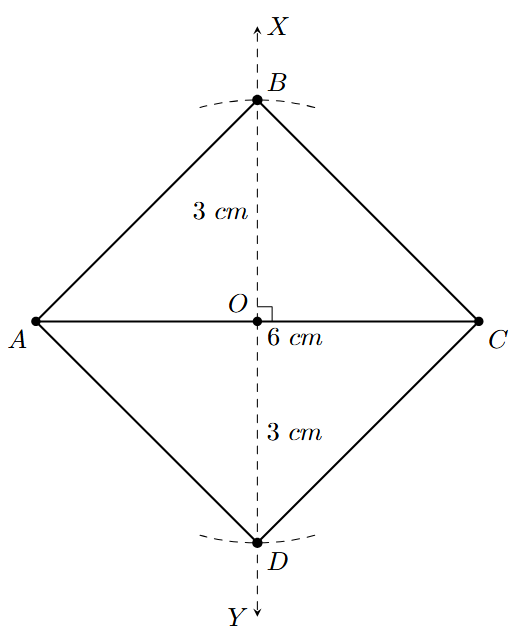 Join vertices to form square ABCD